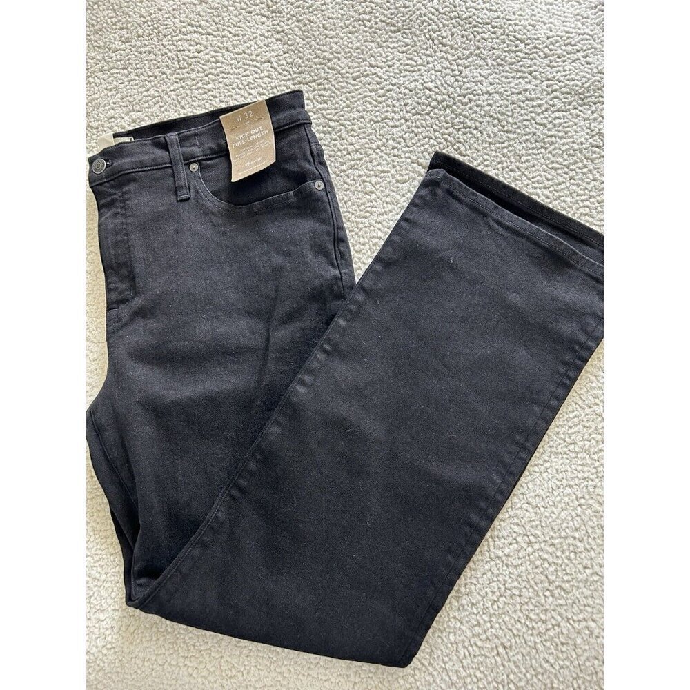 Madewell Womens Mid-Rise Full Length Kick Out Black Denim Jeans Size 32 - Picture 7 of 15